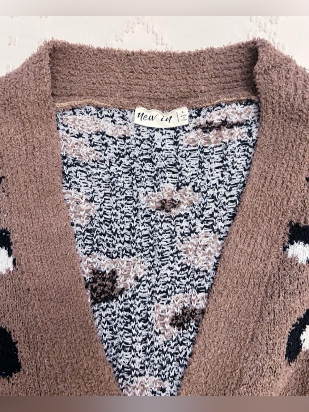 NEW IN LEOPARD PRINT DISTRESSED CARDIGAN (MOCHA) - Picture 10 of 12